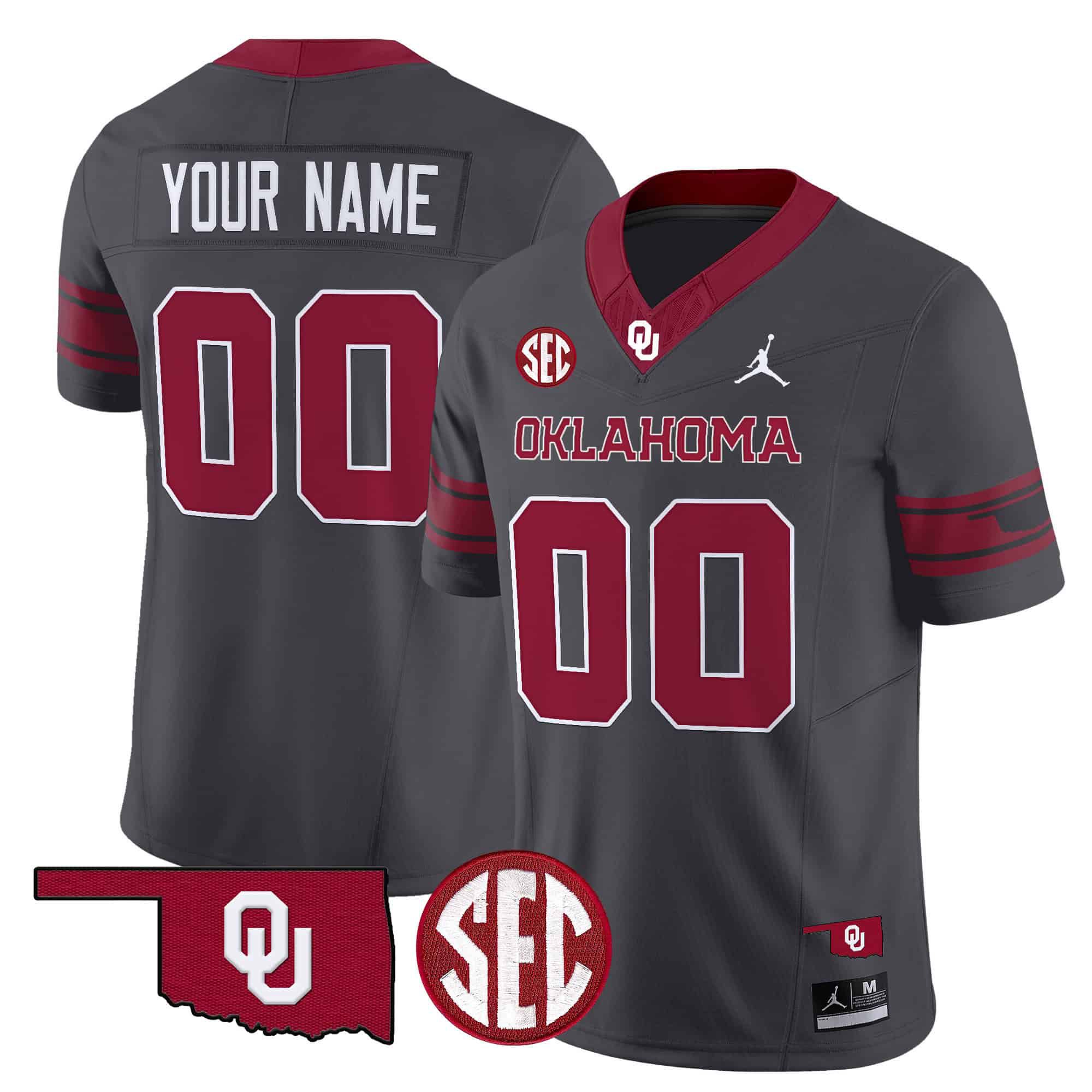 Men Oklahoma Sooners Grey 2024 Vapor Limited Custom NCAA Jersey style 1